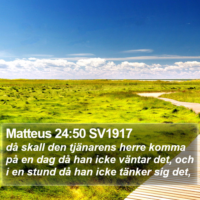 Matteus 24:50 SV1917 Bible Study