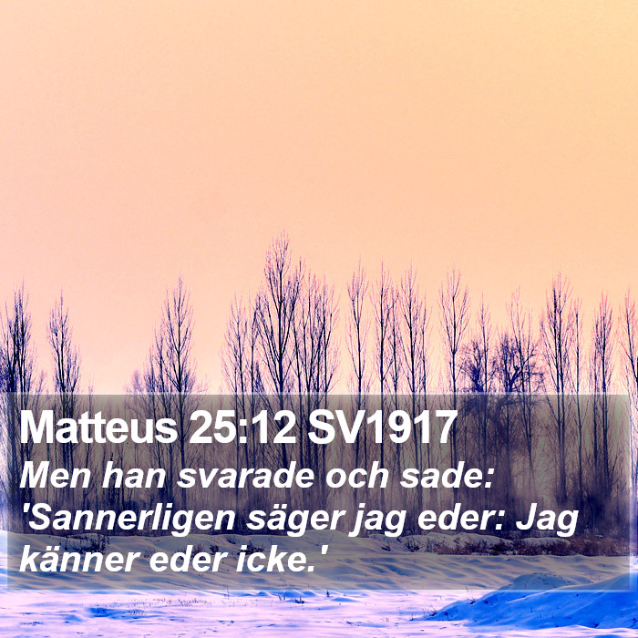 Matteus 25:12 SV1917 Bible Study