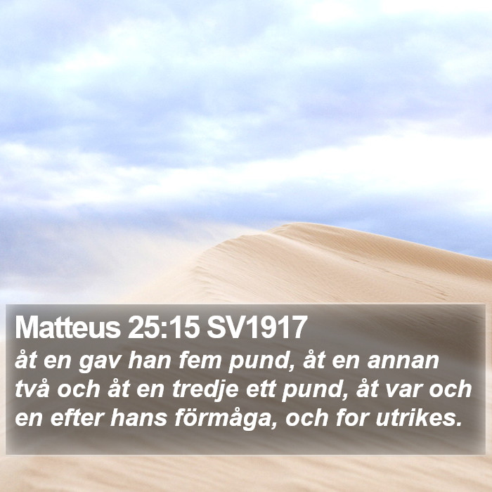 Matteus 25:15 SV1917 Bible Study