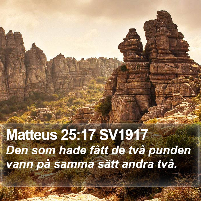 Matteus 25:17 SV1917 Bible Study