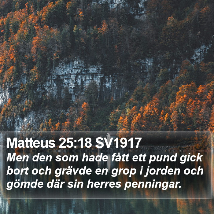 Matteus 25:18 SV1917 Bible Study