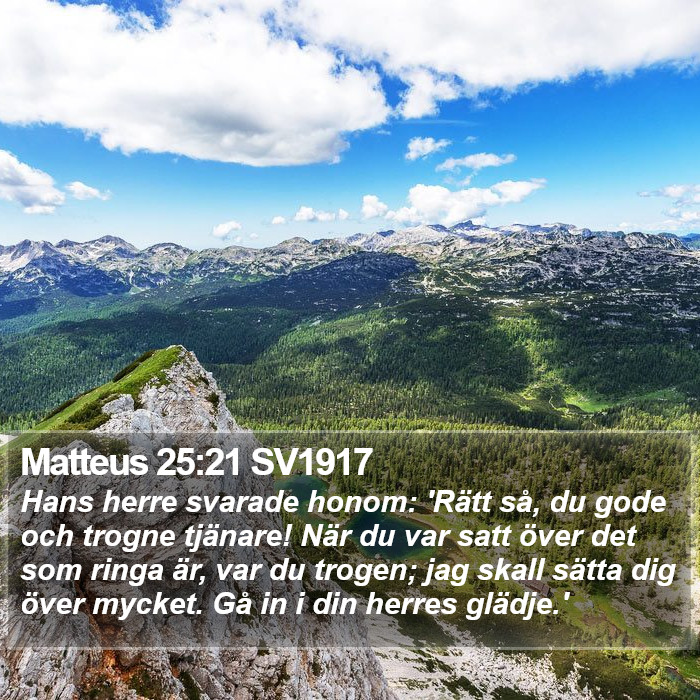 Matteus 25:21 SV1917 Bible Study