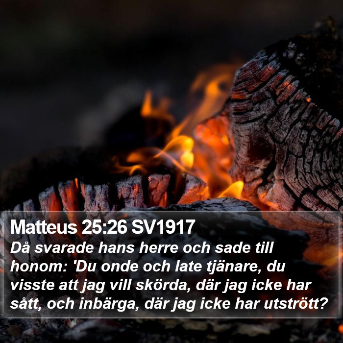 Matteus 25:26 SV1917 Bible Study