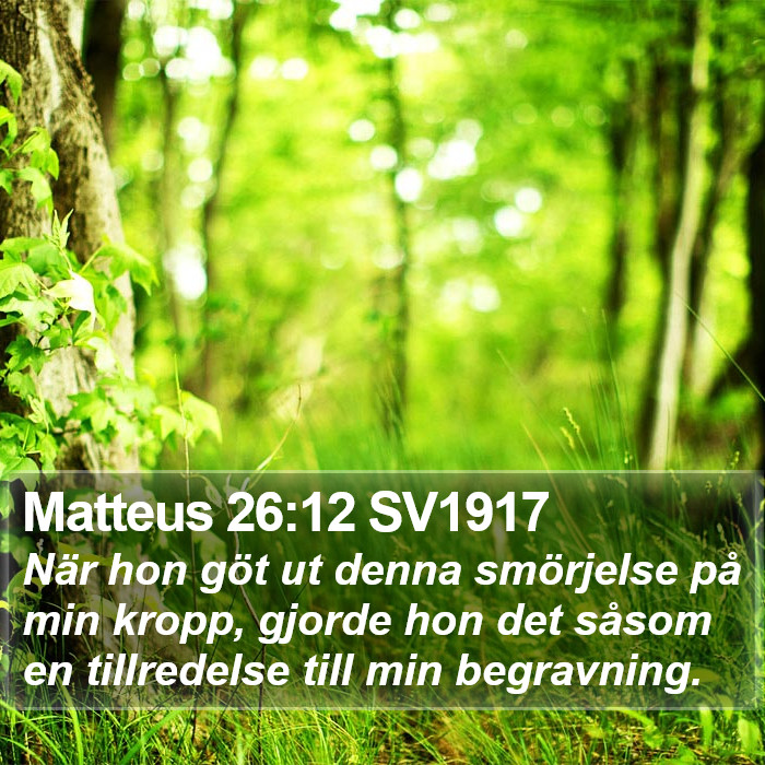 Matteus 26:12 SV1917 Bible Study