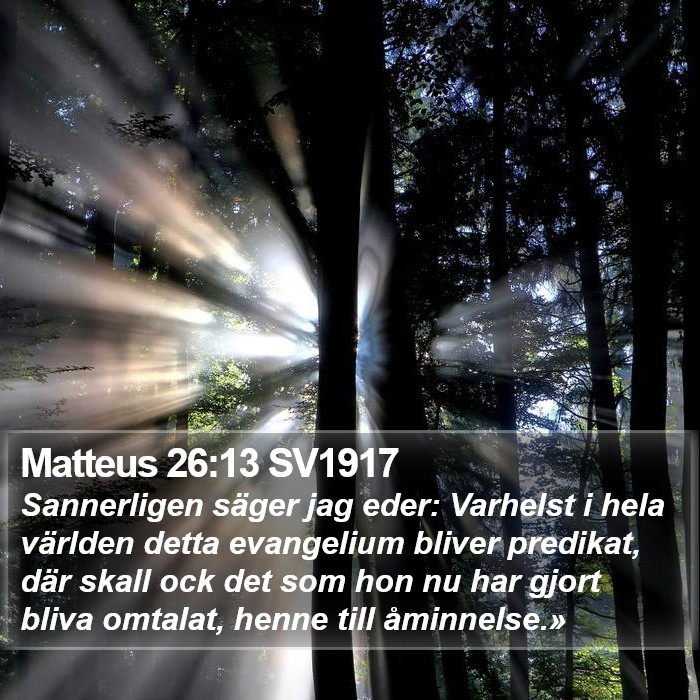 Matteus 26:13 SV1917 Bible Study
