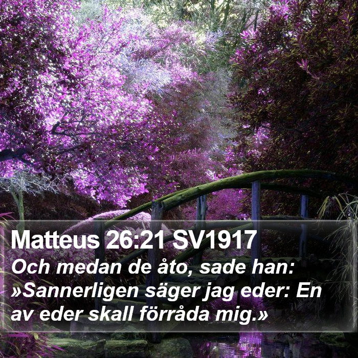 Matteus 26:21 SV1917 Bible Study