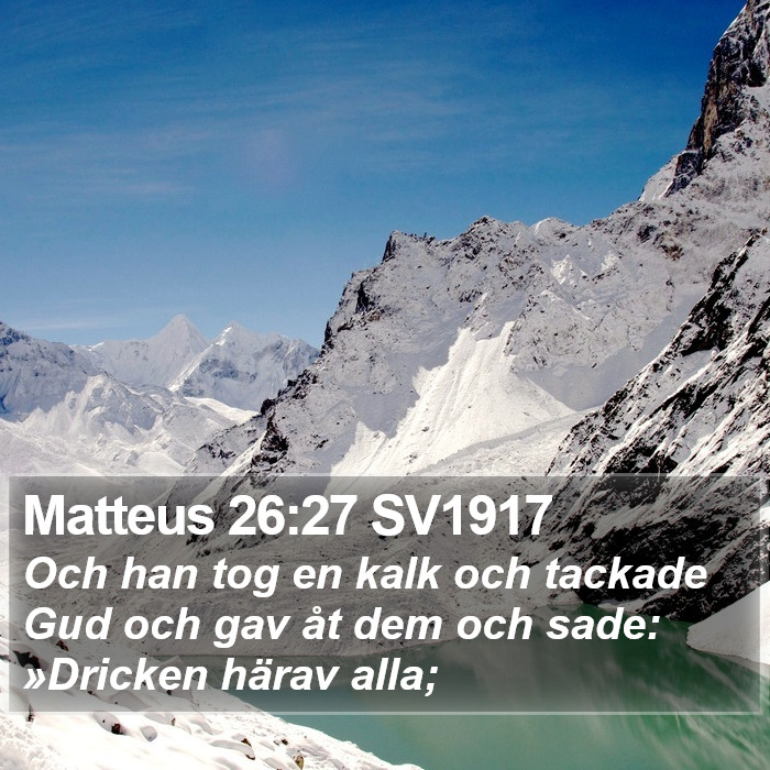 Matteus 26:27 SV1917 Bible Study