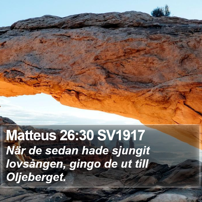 Matteus 26:30 SV1917 Bible Study