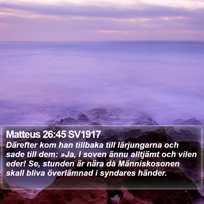 Matteus 26:45 SV1917 Bible Study
