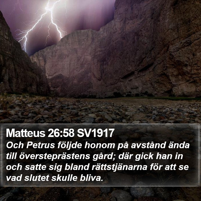 Matteus 26:58 SV1917 Bible Study