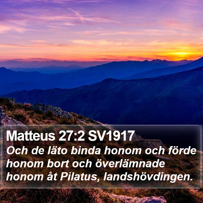 Matteus 27:2 SV1917 Bible Study