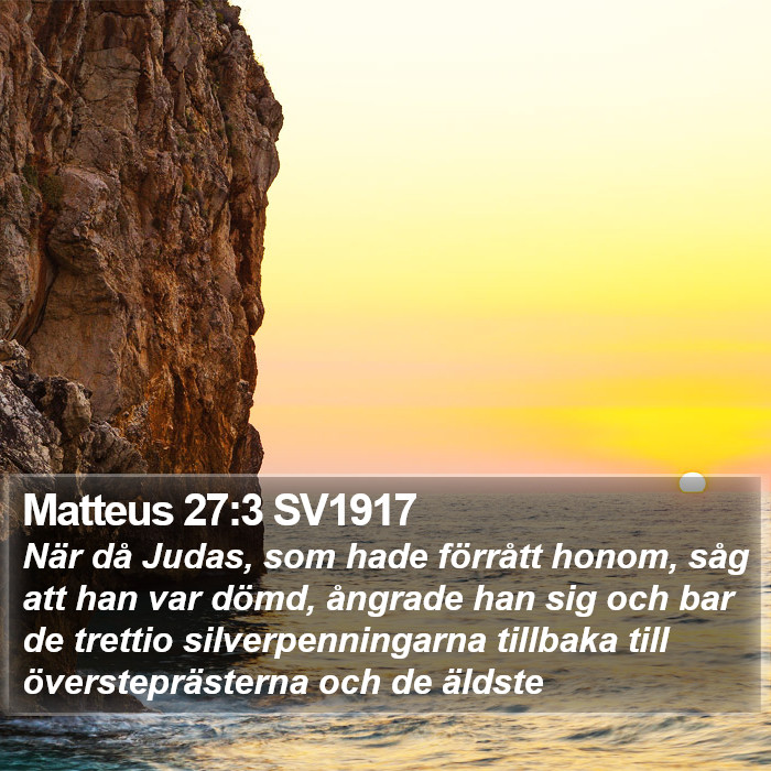 Matteus 27:3 SV1917 Bible Study