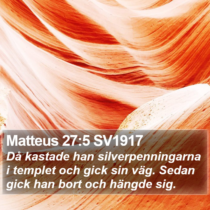 Matteus 27:5 SV1917 Bible Study