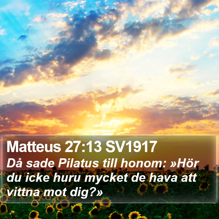 Matteus 27:13 SV1917 Bible Study