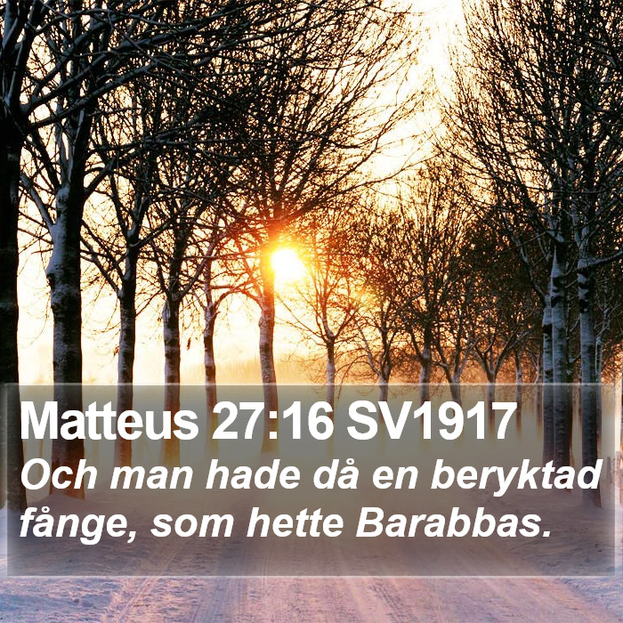 Matteus 27:16 SV1917 Bible Study