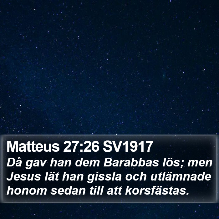 Matteus 27:26 SV1917 Bible Study