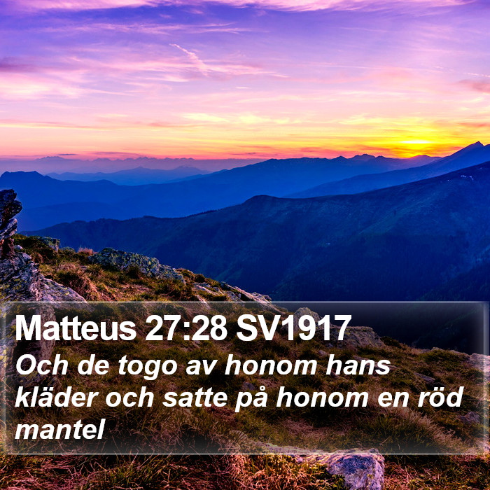 Matteus 27:28 SV1917 Bible Study