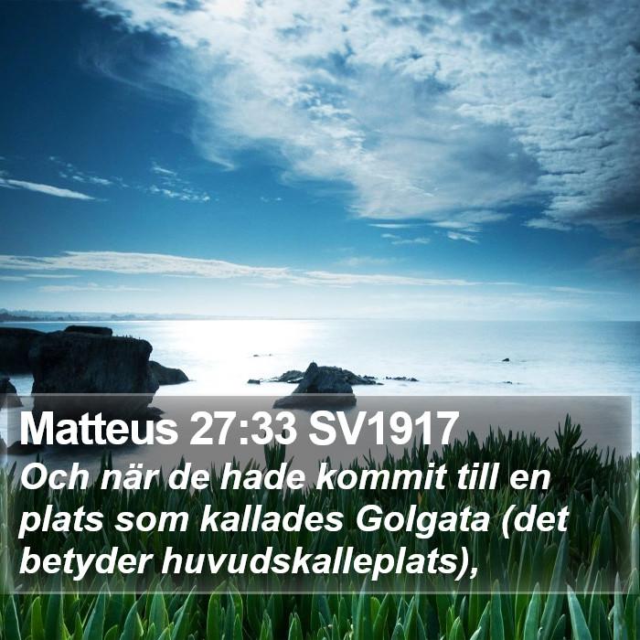 Matteus 27:33 SV1917 Bible Study