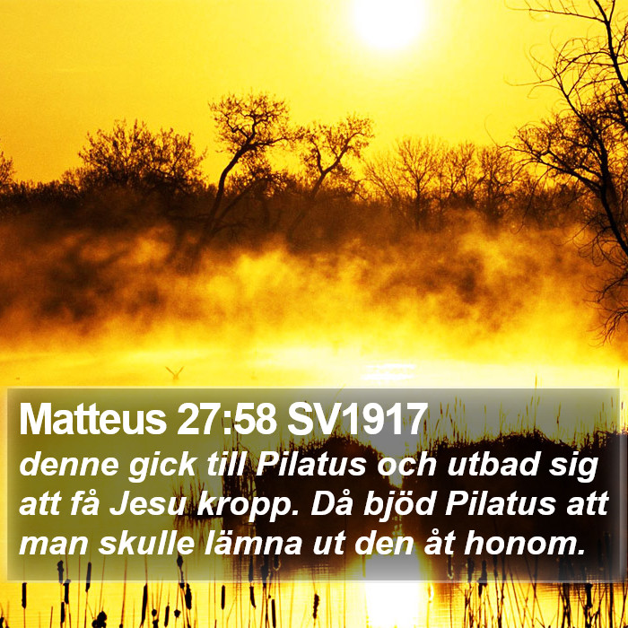 Matteus 27:58 SV1917 Bible Study