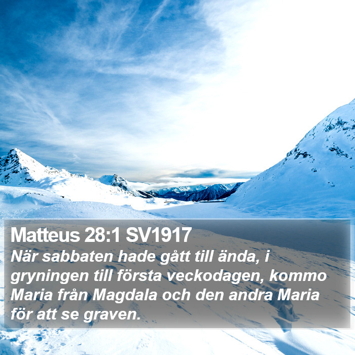 Matteus 28:1 SV1917 Bible Study
