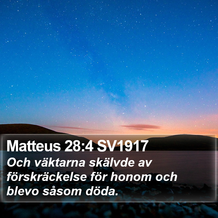 Matteus 28:4 SV1917 Bible Study