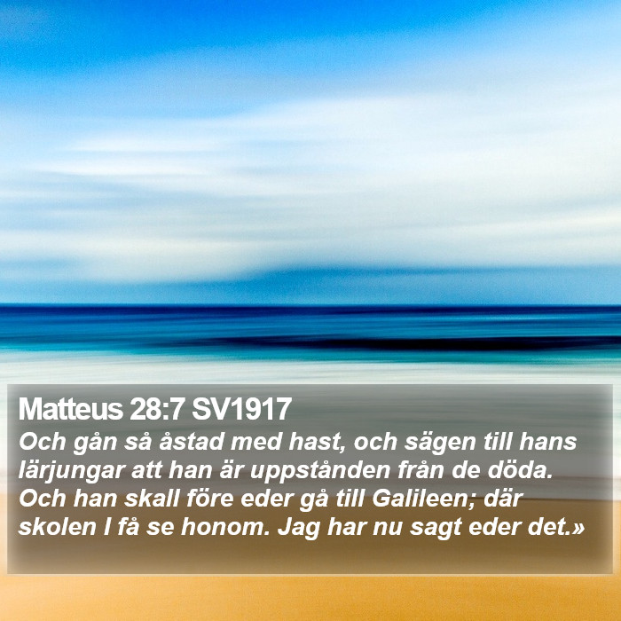 Matteus 28:7 SV1917 Bible Study
