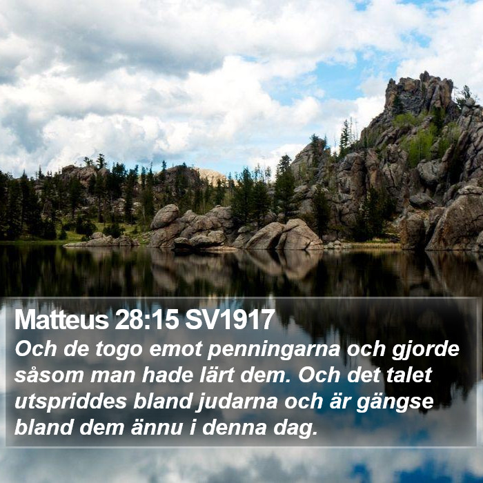 Matteus 28:15 SV1917 Bible Study