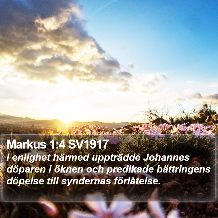 Markus 1:4 SV1917 Bible Study