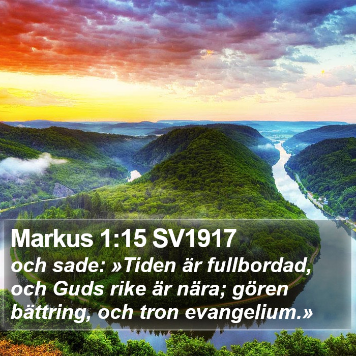 Markus 1:15 SV1917 Bible Study