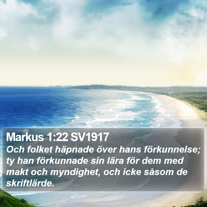 Markus 1:22 SV1917 Bible Study