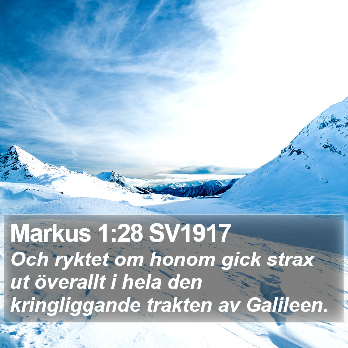 Markus 1:28 SV1917 Bible Study