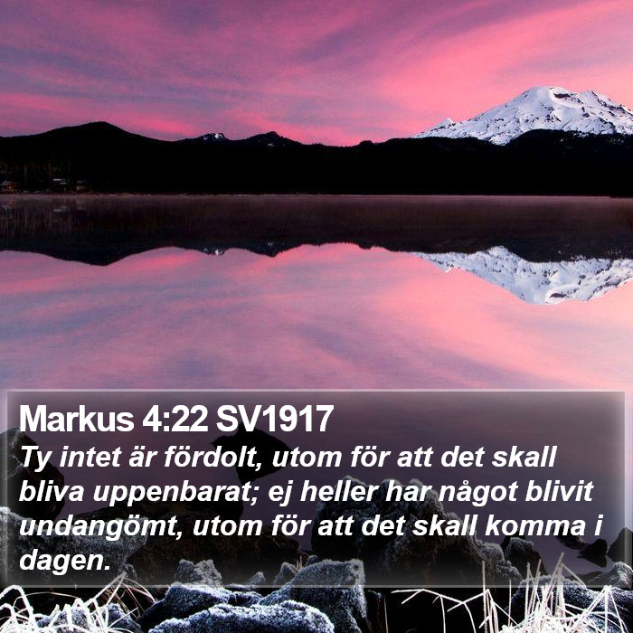 Markus 4:22 SV1917 Bible Study