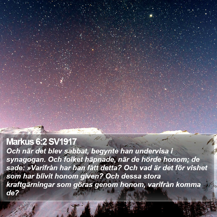 Markus 6:2 SV1917 Bible Study