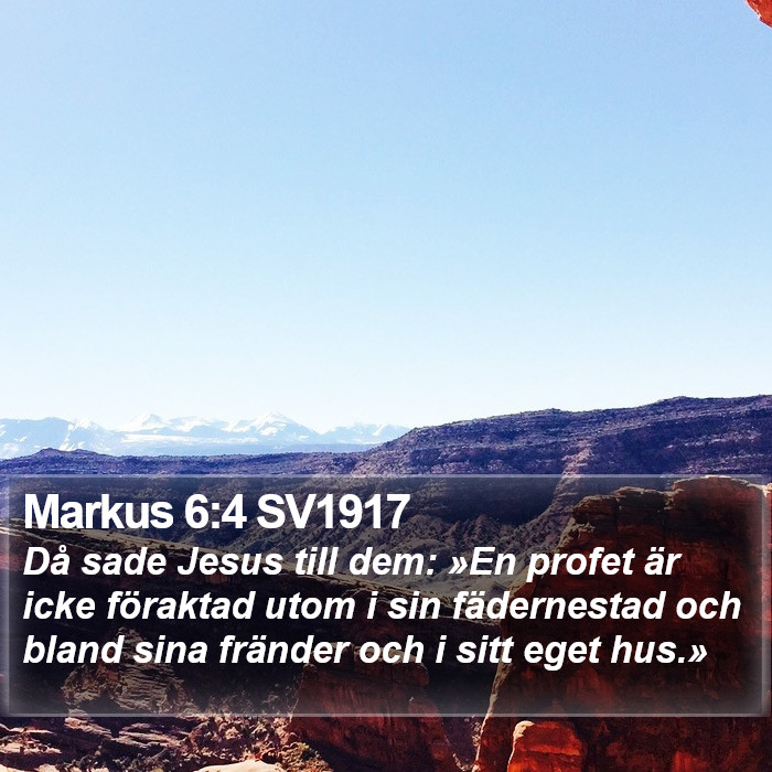 Markus 6:4 SV1917 Bible Study