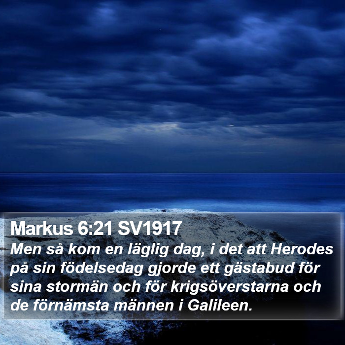 Markus 6:21 SV1917 Bible Study