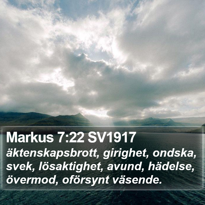 Markus 7:22 SV1917 Bible Study