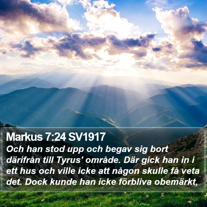 Markus 7:24 SV1917 Bible Study