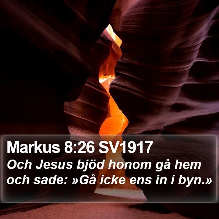 Markus 8:26 SV1917 Bible Study