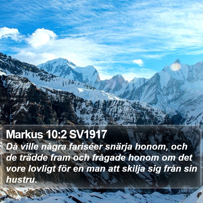 Markus 10:2 SV1917 Bible Study