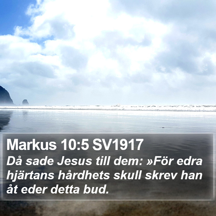 Markus 10:5 SV1917 Bible Study