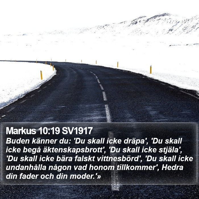 Markus 10:19 SV1917 Bible Study