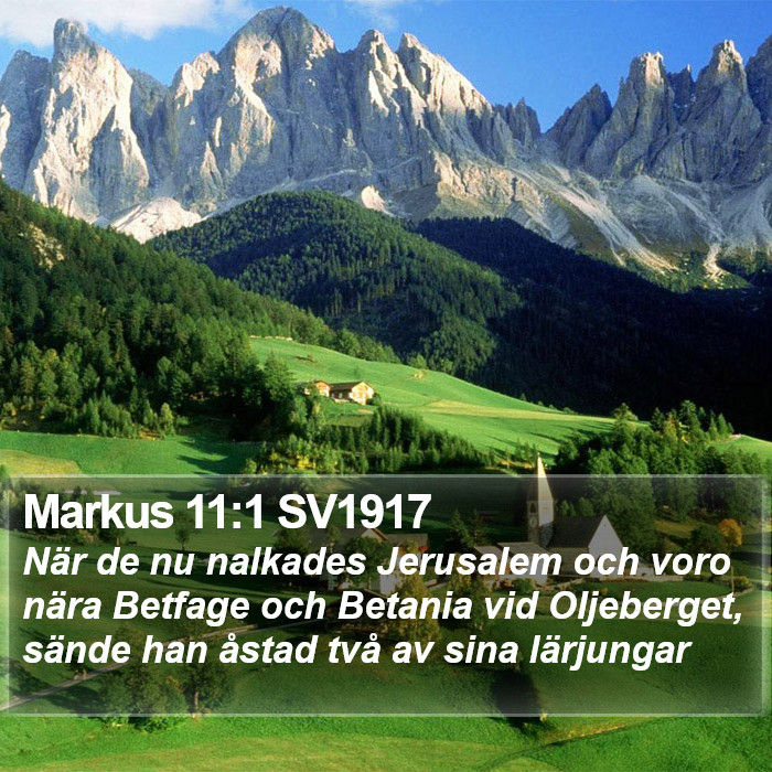 Markus 11:1 SV1917 Bible Study