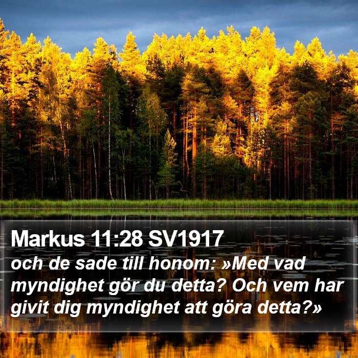 Markus 11:28 SV1917 Bible Study