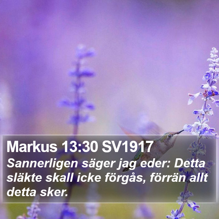 Markus 13:30 SV1917 Bible Study