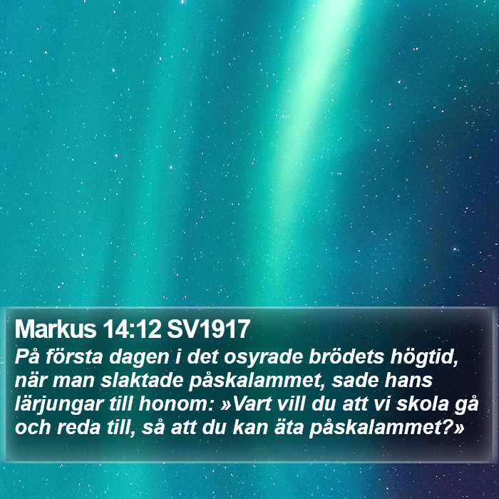 Markus 14:12 SV1917 Bible Study