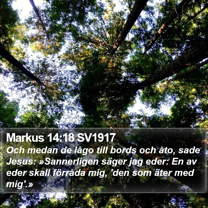 Markus 14:18 SV1917 Bible Study