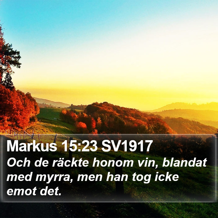 Markus 15:23 SV1917 Bible Study