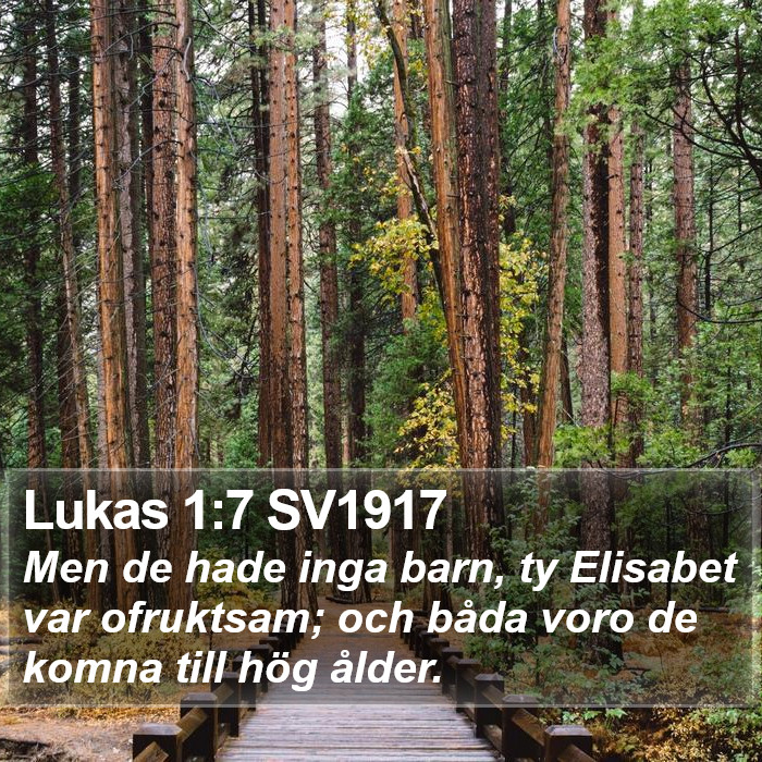 Lukas 1:7 SV1917 Bible Study