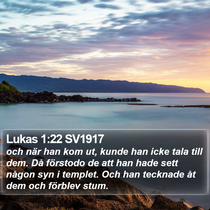 Lukas 1:22 SV1917 Bible Study