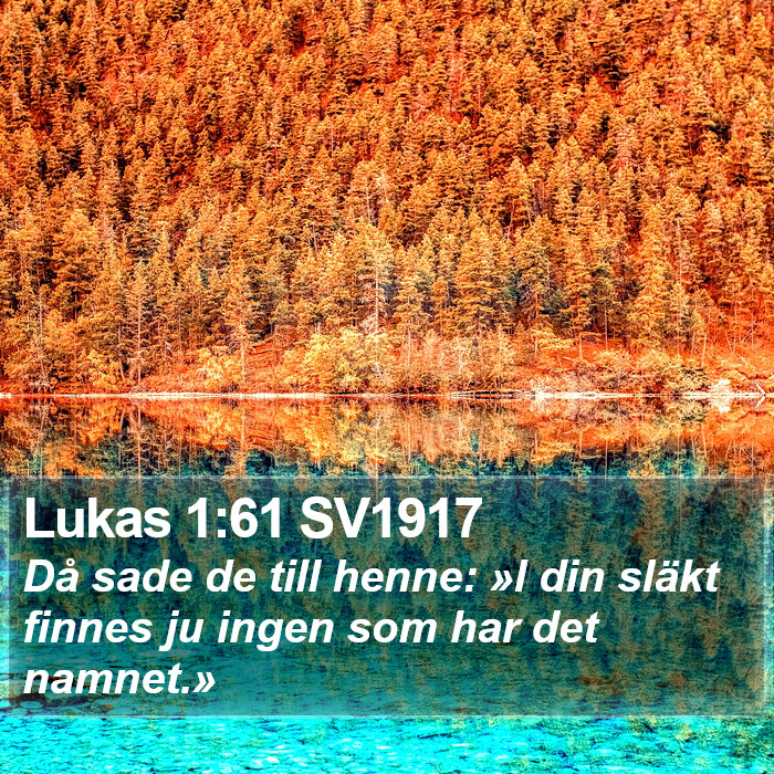 Lukas 1:61 SV1917 Bible Study